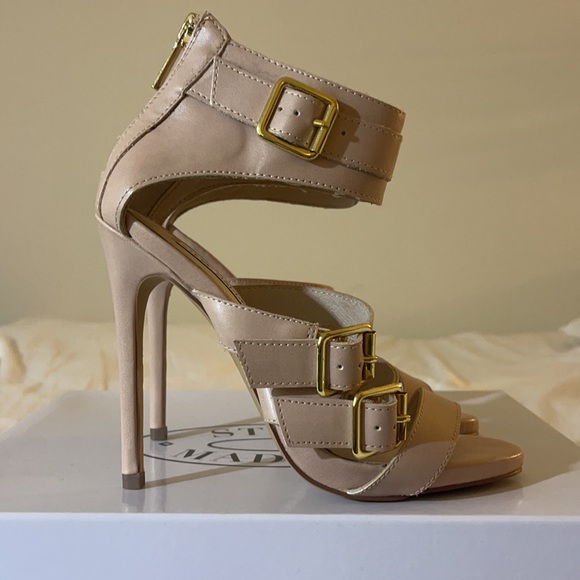 STEVE MADDEN Madlyn Heels, Nude, US Size 6, Leather **Never Worn, Original Box** - Picture 5 of 13